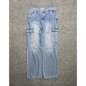 Vintage Y2K S.O.N.G. Light Wash Denim Cargo Jeans 15/32 Relaxed Baggy